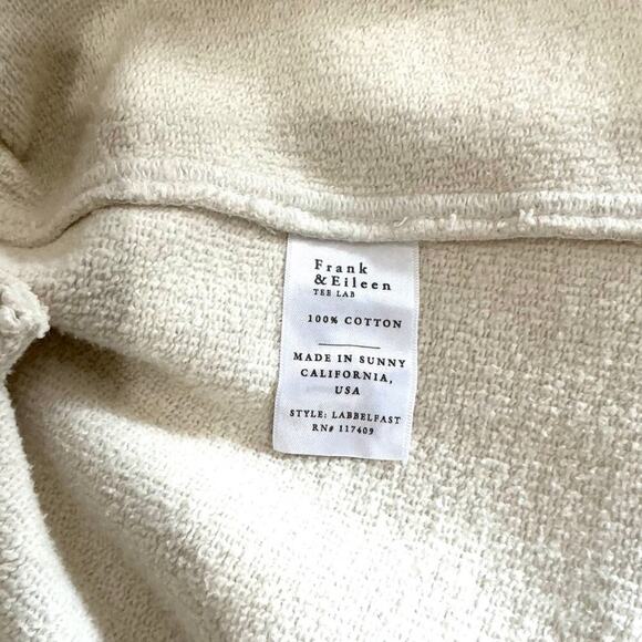 Frank & Eileen Belfast Vintage White Triple Fleece 100% Cotton Jacket Size XS - Picture 10 of 11